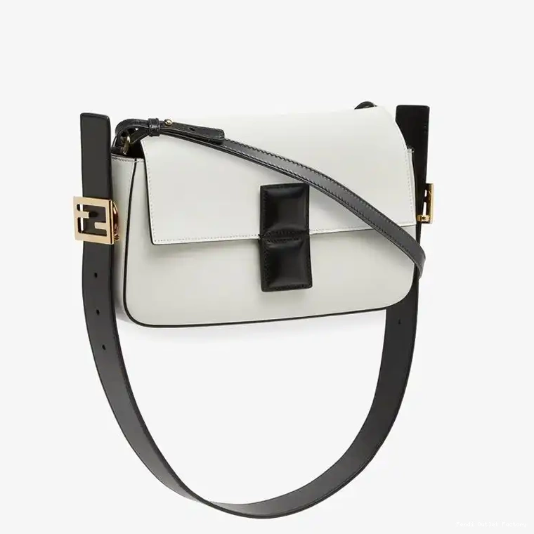 Cheap HOT Medium In Fendi Bag Leather Nappa Twist Baguette White 0614